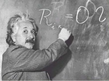 Fotografia d'Einstein treballant