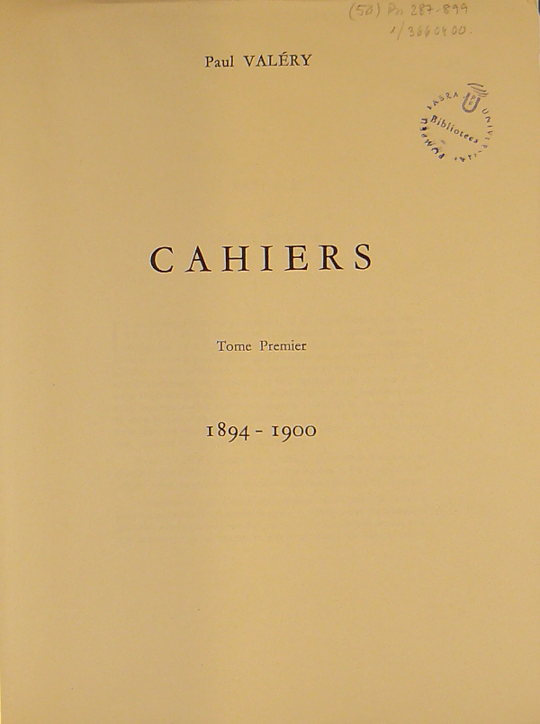 Paul Valéry - Cahiers. Vol. 1 (1894-1900) p. 76