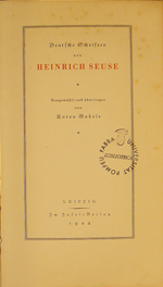 Seuse, Heinrich / Deutsche Schriften