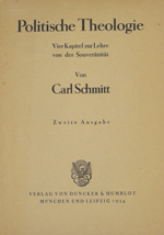 Schmitt, Carl / Politische Theologie: vier Kapitel zur Lehre von der Souveränität