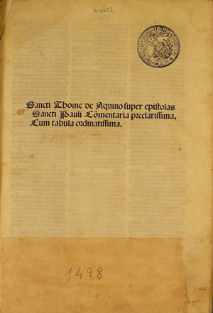 Sancti Thome de Aquino super epistolas