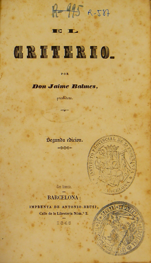 El Criterio / Jaime Balmes