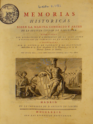 Memòrias historicas sobre la marina, comercio y arter