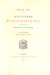 Coberta de Histoires extraordinaires, d'Edgar Allan Poe, traducció al francès de Baudalaire