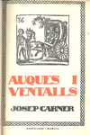 Coberta del llibre Auques i ventalls, de Josep Carner, edició de bibliòfil, amb autògraf de l'autor