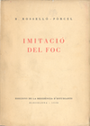 Coberta del llibre Imitació del foc, de Bartomeu Rosselló-Pòrcel, edició de 1938