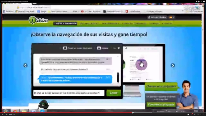 Un usuario utiliza el servicio de chat